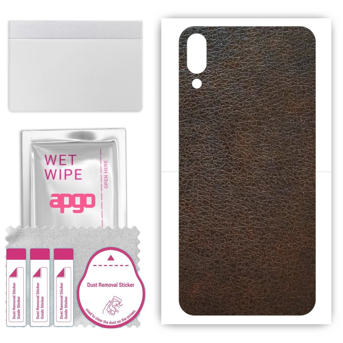 Folia naklejka skórka strukturalna na TYŁ do Samsung Galaxy M02 - Skóra Brązowa - apgo SKINS