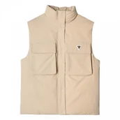 Kamizelki damskie - Damski bezrękawnik puchowy Guess Aurlie SL Puffer Overshirt - beżowy - miniaturka - grafika 1