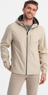 Kurtka męska Ombre Męska kurtka SOFTSHELL z polarowym środkiem - piaskowy V4 OM-JANP-0137 XL - Kurtki męskie - miniaturka - grafika 1