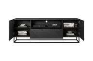 Szafki RTV - Szafka RTV Asha 167 cm na metalowych nogach - czarny mat - miniaturka - grafika 1