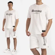 Majtki męskie - Komplet dresowy Sportowy Biały Koszulka i Spodenki Bawełna Accredit XXL Biały - miniaturka - grafika 1