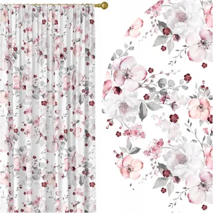 GOTOWE ZASŁONY NA ŻABKI TAŚMIE 140X250 ZASŁONA KWIATY 186 SKRÓCENIE W CENIE - Zasłony GOTOWE ZASŁONY NA ŻABKI TAŚMIE 140X250 ZASŁONA KWIATY 186 SKRÓCENIE W CENIE - Zasłony - miniaturka - grafika 1