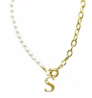 Łańcuszki - Łańcuszek z literką i perłami - miniaturka - grafika 1