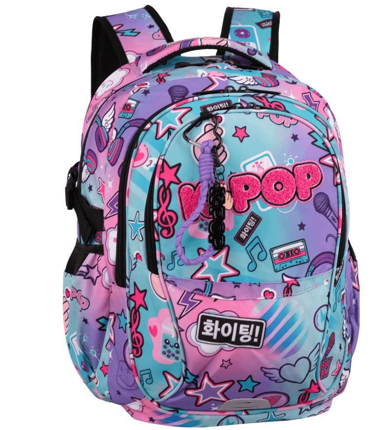 Plecak szkolny wielokomorowy CoolPack czarny, czerwony 29 l K-pop