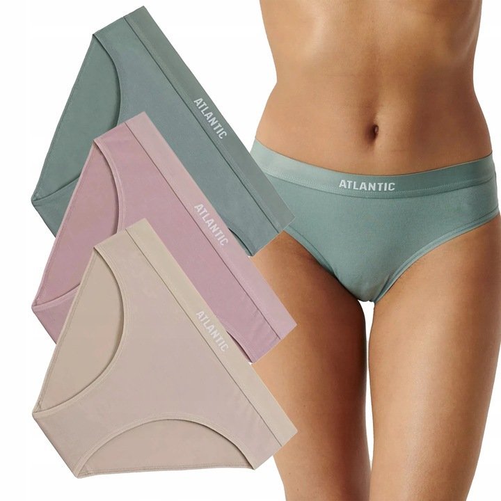FIGI DAMSKIE ATLANTIC SPORT SOLID 3CLP012/BEZ/ROS/ZIE 3PAK XL