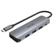 Huby USB - Unitek HUB USB-C 2x USB 3.1 HDMI SD PD 100W - miniaturka - grafika 1
