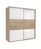 Szafy - Szafa Tivoli 240X210 S/4Bp/2Ds Biały Połysk / Dąb Sonoma - miniaturka - grafika 1
