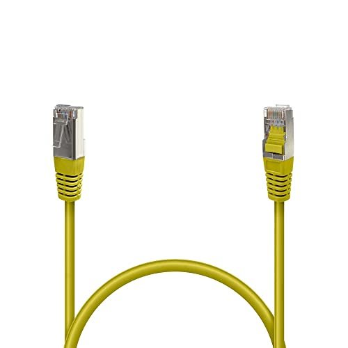 Waytex Kabel sieciowy RJ45 Cat. 6 100% Miedź ekranowana FTP Żółty 0.30 m