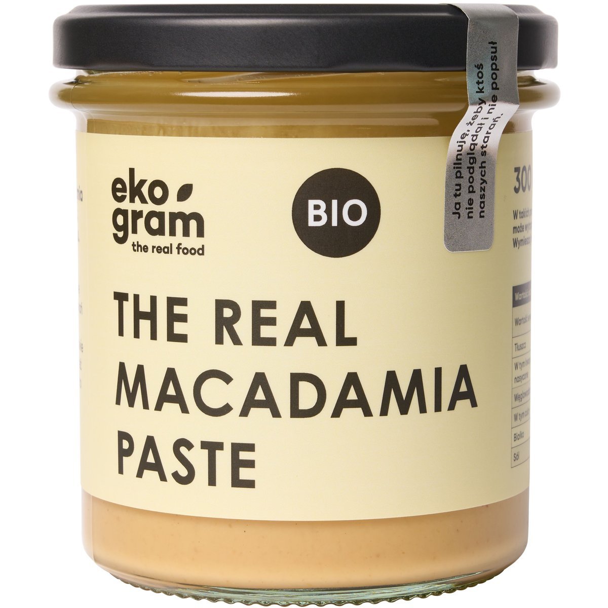 PASTA ORZECHOWA MASŁO ORZECHOWE Z ORZECHÓW MAKADAMIA EKO CERTYFIKAT Ekogram