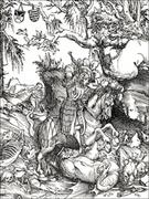 Plakaty - St. George on Horseback Slaying the Dragon, Lucas Cranach the Elder - plakat Wymiar do wyboru: 60x80 cm - miniaturka - grafika 1