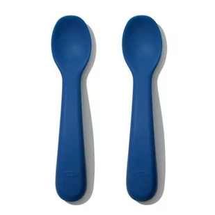 Oxo, Zestaw łyżeczek silikonowych, Navy, 6m+ - Sztućce dla dzieci - miniaturka - grafika 1