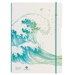 Herlitz herlitz 50033645 notatnik flex, A4, 2 x 40 arkuszy, w linie i w kratkę, motyw: Greenline Fal, 1 sztuka - Pozostałe książki - miniaturka - grafika 1