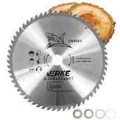 Tarcze do pił - PIŁA TARCZA WIDIOWA DO CIĘCIA DREWNA 300x32 60 ZĘBÓW VERKE V44061 + REDUKCJE - miniaturka - grafika 1