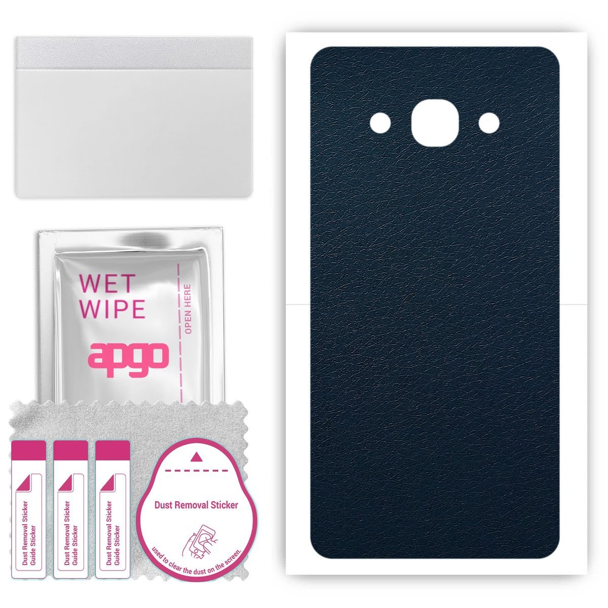 Folia naklejka skórka strukturalna na TYŁ do Samsung Galaxy J3 Pro - Skóra Granatowa - apgo SKINS