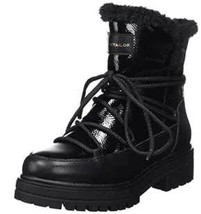 Tom Tailor Damskie sztyblety 4294807, czarne, 38 UE - Botki damskie - miniaturka - grafika 1