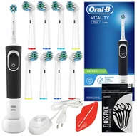 Szczoteczki elektryczne - Zestaw Oral-B Vitality 100 Czarna + zam. Precision x8 - miniaturka - grafika 1