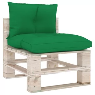 vidaXL vidaXL Poduszki na sofę z palet, 2 szt., zielone, tkanina - Poduszki na krzesła - miniaturka - grafika 1