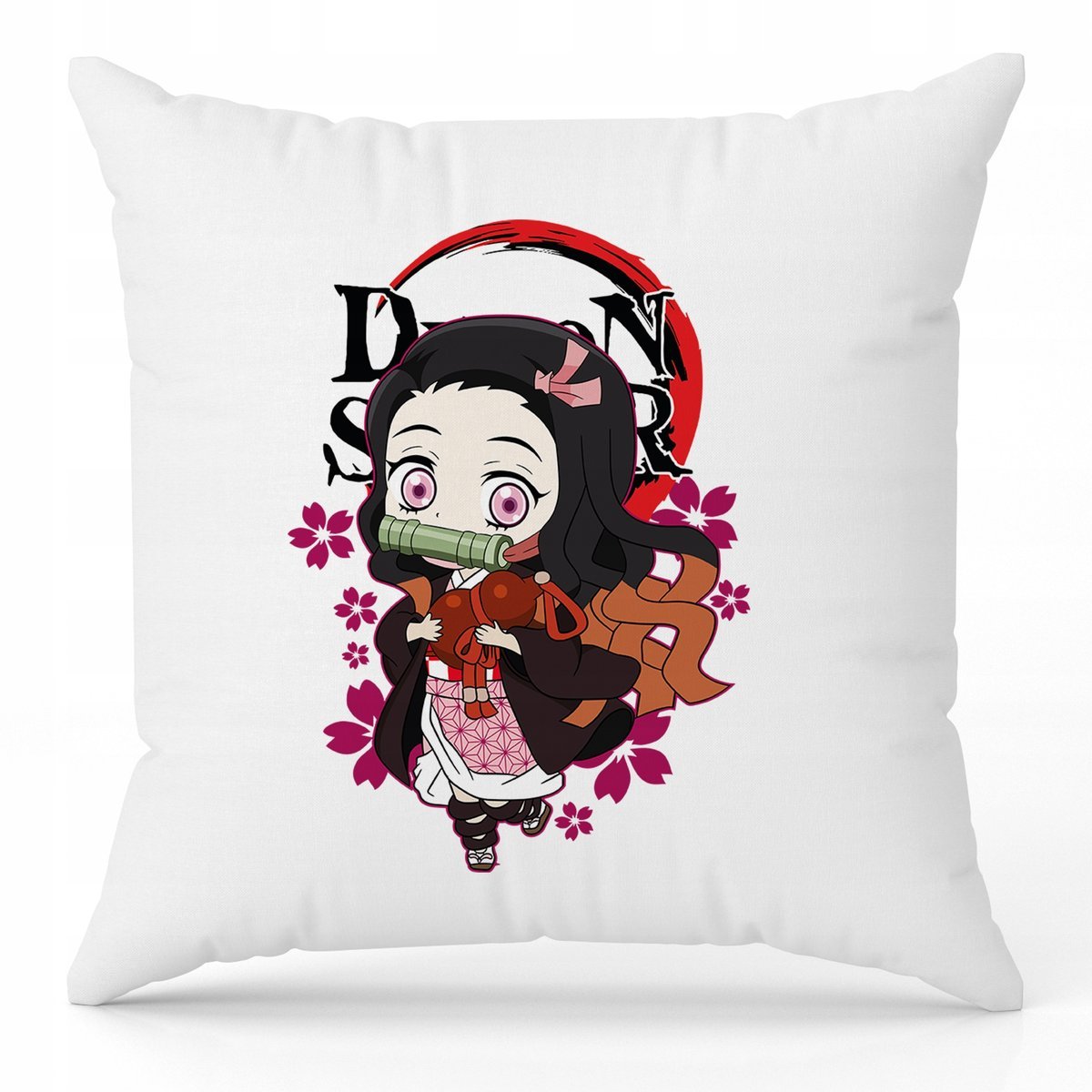 Poduszka Biała Ozdobna 40cm x 40cm NEZUKO DEMON Film Anime Na Prezent Wzory