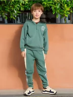 Swetry dla chłopców - Sinsay - Bluza z kapturem - zielony - miniaturka - grafika 1