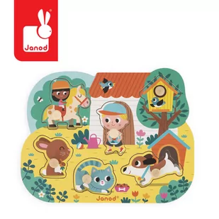 Janod, Puzzle drewniane Na wsi, 6 elementów - Puzzle - miniaturka - grafika 1