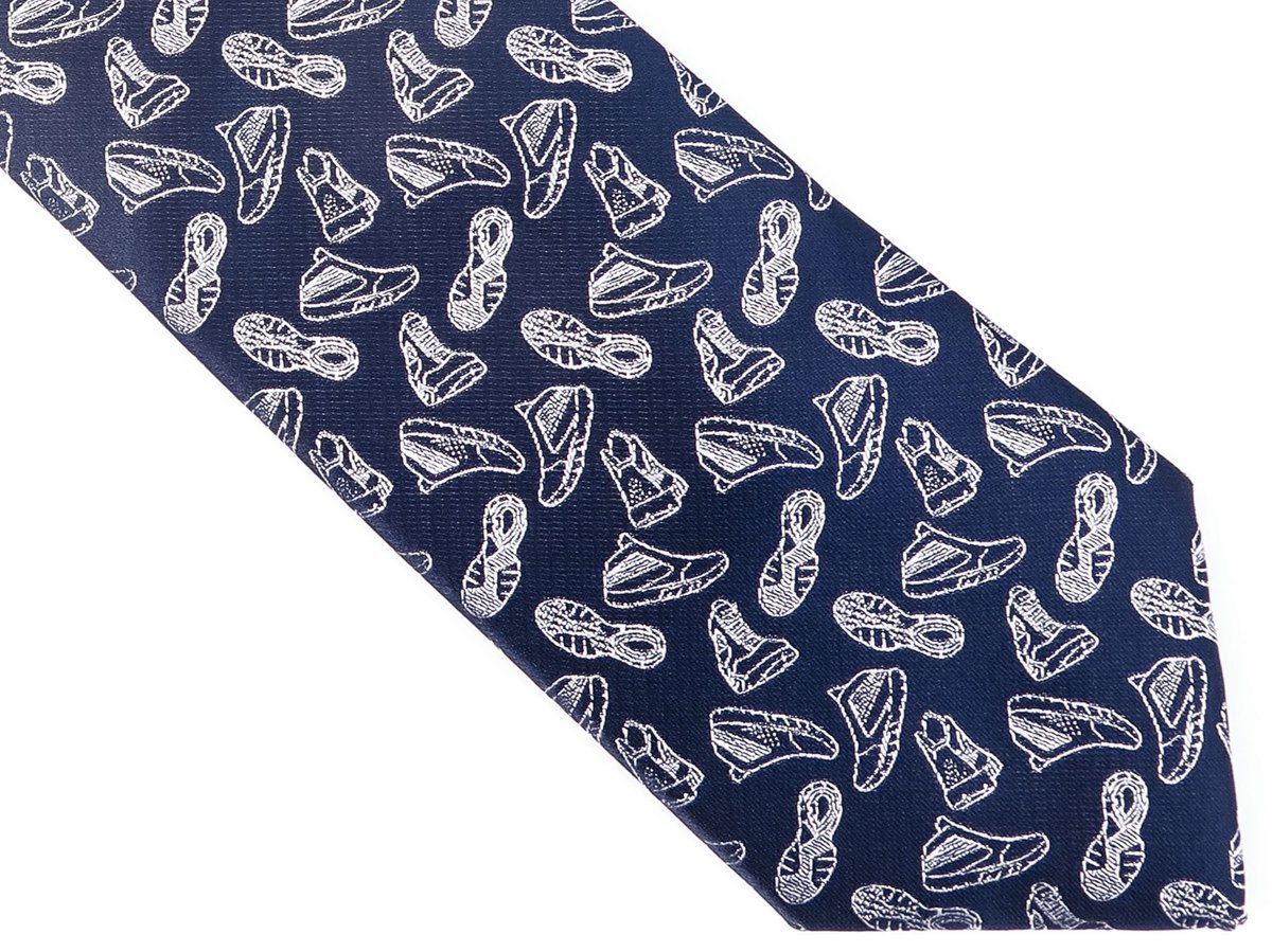 Granatowy krawat w buty D147