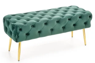 Zielone pikowane siedzisko w stylu glamour Igro 4X - Ławki do przedpokoju - miniaturka - grafika 1