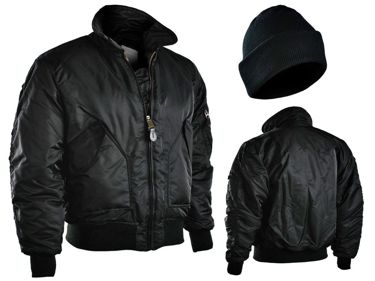 Mil-Tec Wojskowa Kurtka Męska CWU BASIC FLYERS Flek Wodoodporna Czarna 3XL