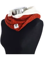 Apaszki i szaliki damskie - Buff Szal-koło w kolorze kremowo-czerwonym - dł. 55 cm - miniaturka - grafika 1
