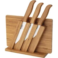 Kubki - Lamart BAMBOO LT2056 Zestaw noży ceramicznych z deską i podstawką oraz rękojeściami wykonamymi z bambusa LT 2056 - miniaturka - grafika 1