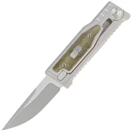 Noże - Nóż grawitacyjny Reate Mini EXO OTF Gravity Drop Point Bead Blasted Titanium/Green Micarta, Stonewashed CPM 3V - miniaturka - grafika 1