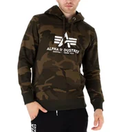 Bluzy męskie - Bluza Alpha Industries Basic Hoody Camo 178312C239 - multikolor - miniaturka - grafika 1