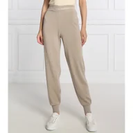 Spodnie damskie - Armani Exchange Spodnie dzianinowe | Regular Fit | z dodatkiem wełny - miniaturka - grafika 1