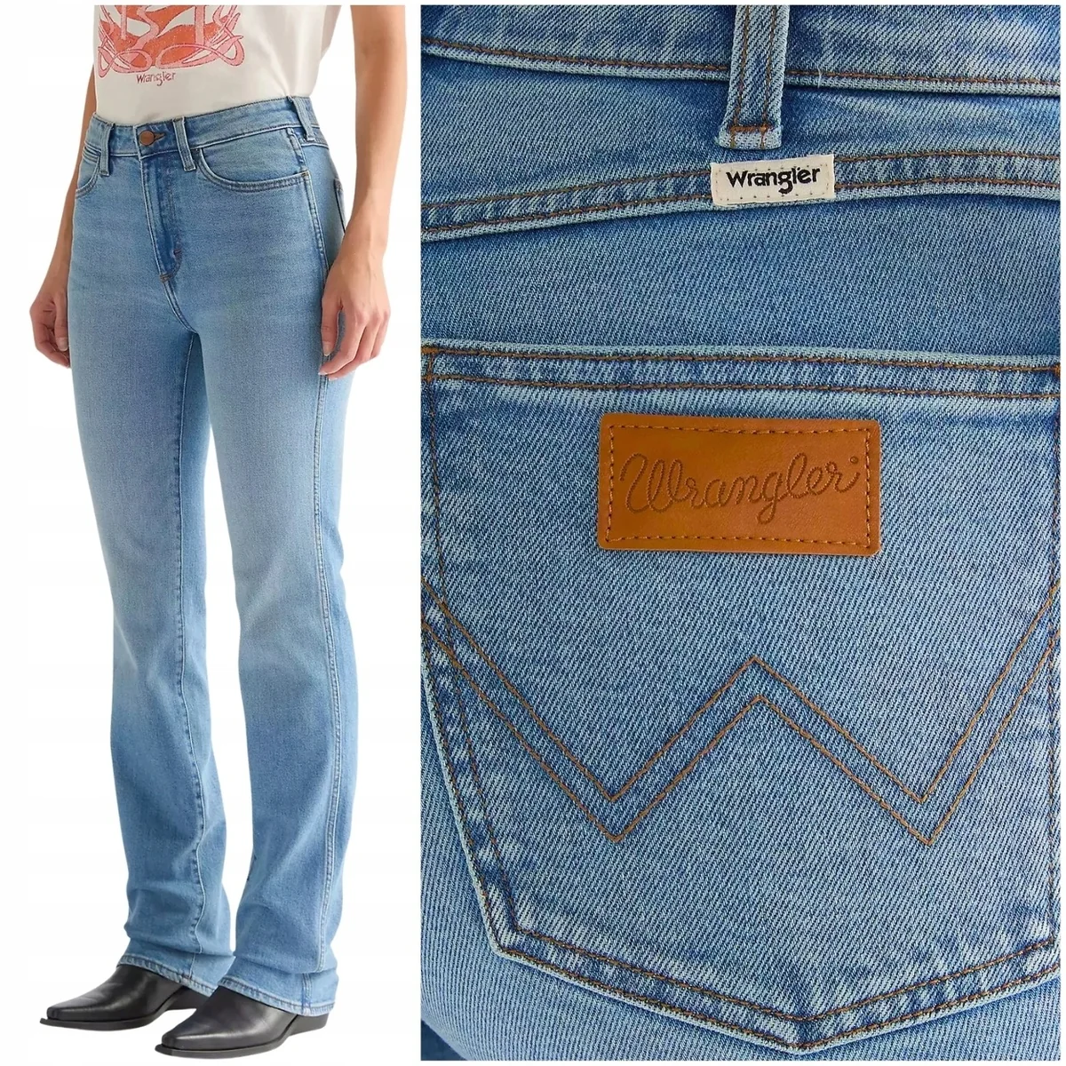 Wrangler Straight Urban Haze proste damskie spodnie jeansowe W30 L32