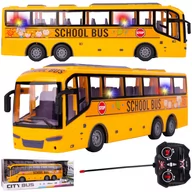Zabawki zdalnie sterowane - Autobus Turystyczny Szkolny Zdalnie Sterowany Światła LED Pilot RC - miniaturka - grafika 1