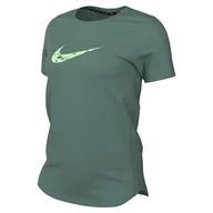 Bluzy damskie - Nike Bluza damska One Swsh Hbr Dri-Fit z krótkim rękawem, Bicoastal/Vapor Green, FN2618-361, XL - miniaturka - grafika 1