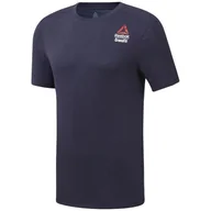 Koszulki męskie - Koszulka męska Reebok DY8459 RC AC + COTTON Niebieska - miniaturka - grafika 1