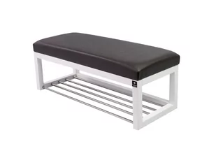 Ławka na buty LPG-4 185cm EMRAWOOD drewno lite kolor biały siedzisko gładkie ekoskóra kolor grafitowy - Ławki do przedpokoju Ławka na buty LPG-4 185cm EMRAWOOD drewno lite kolor biały siedzisko gładkie ekoskóra kolor grafitowy - Ławki do przedpokoju - miniaturka - grafika 1