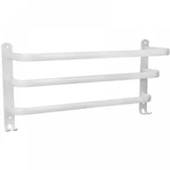 Wieszaki łazienkowe - Wieszak na ręczniki ścienny do łazienki, aluminiowy, z 3 drążkami, 30×21,5×7,5 cm, biały - miniaturka - grafika 1