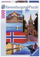 Puzzle - Ravensburger Puzzle Kolaż Trondheim 1000 elem 198450 - miniaturka - grafika 1