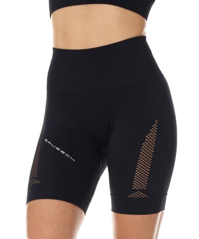 Legginsy Krótkie Damskie Brubeck Gym Lb10440 Czarny - Xs