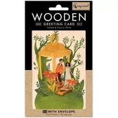 Kartki okolicznościowe i zaproszenia - Cozywood Karnet drewniany C6 + koperta Ślub Lampion - miniaturka - grafika 1