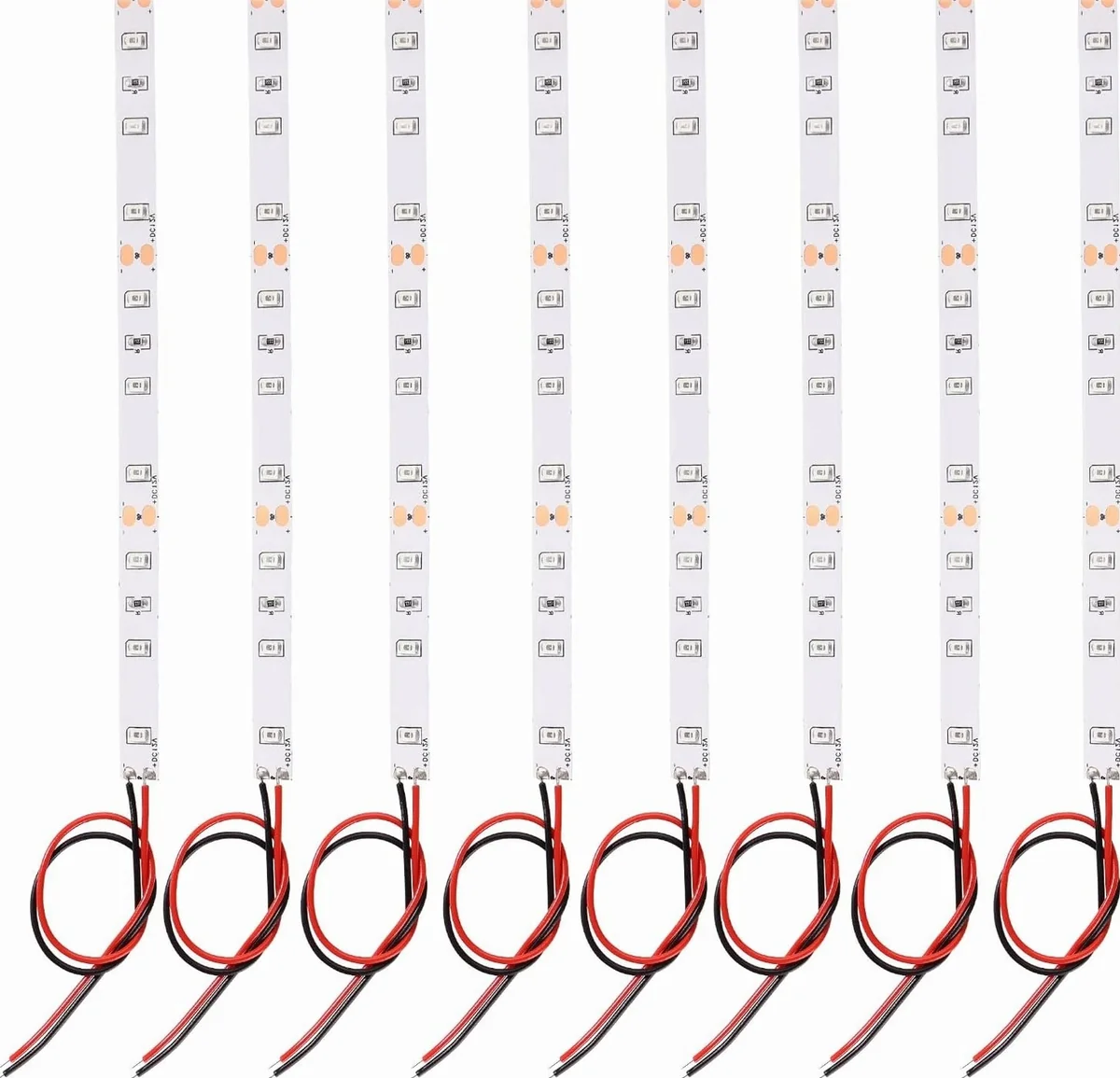 PASKI 8 SZTUK 150MM 12V 18V CZERWONE ELASTYCZNE SAMOPRZYLEPNE