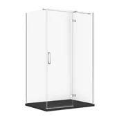 Kabiny prysznicowe - Kabina prysznicowa Cersanit Jota 120x90x195 prostokątna chrom transparentne z brodzikiem tako slim czarny mat S601-420 - miniaturka - grafika 1