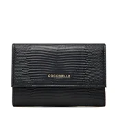 Portfele - Duży Portfel Damski Coccinelle TL4 Metallic Lizard E2 TL4 11 66 01 Czarny - miniaturka - grafika 1