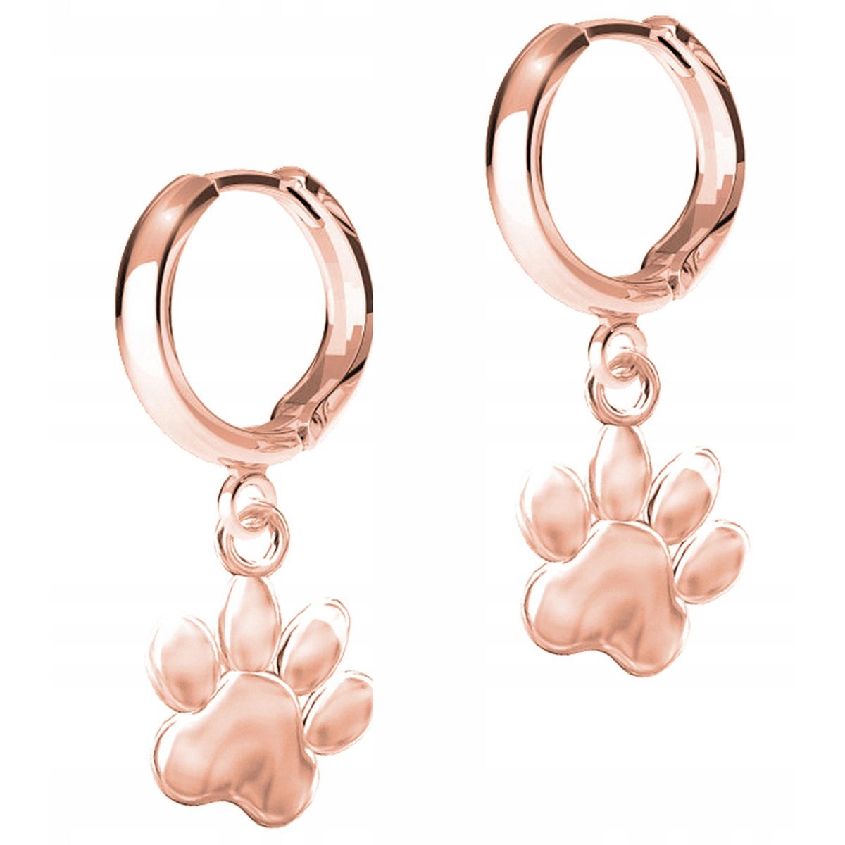 Kolczyki Pozłacane Łapy Łapki Odciski Psa Kota Pies Kot Dog Cat SREBRO 925