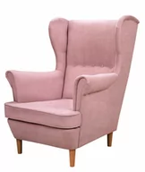 Fotele - Fotel uszak skandynawski Denver Różowy - miniaturka - grafika 1