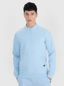 Bluzy męskie - 4F Bluza dresowa nierozpinana bez kaptura męska - niebieska S - miniaturka - grafika 1