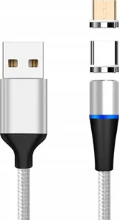 PremiumCord Magnetyczny kabel Micro USB i USB-C do ładowania i transmisji danych, 1m, srebrny - Kable USB - miniaturka - grafika 1