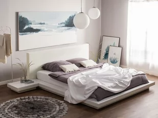 Beliani Łóżko wodne 160 x 200 cm białe ZEN - Łóżka - miniaturka - grafika 1