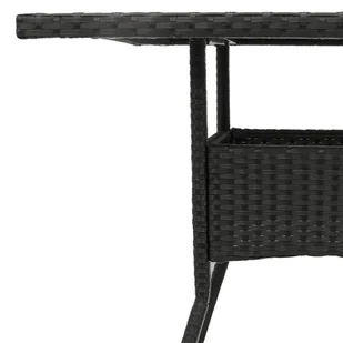 Stół ogrodowy ze szklanym blatem, czarny, 80x80x75cm, rattan PE Lumarko! - Stoły ogrodowe - miniaturka - grafika 8
